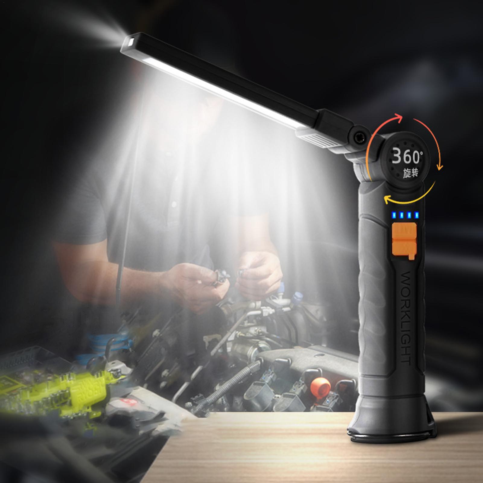 Home Security Flood Lights - Wiederaufladbare LED-Taschenlampe Arbeitsleuchte mit Magnet &